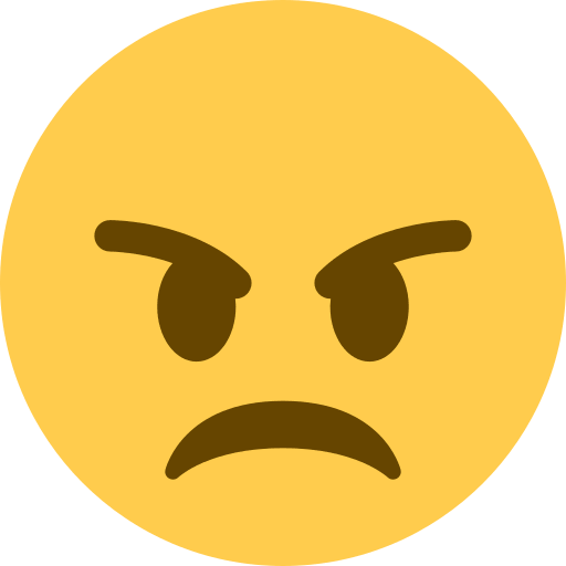 Download figures Furious Face symbol of emotion on Twitter / X for PC on a translucent background in png