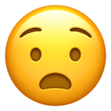 Copy a drawing Worried anguished symbol of emotion from Apple iOS no background in png