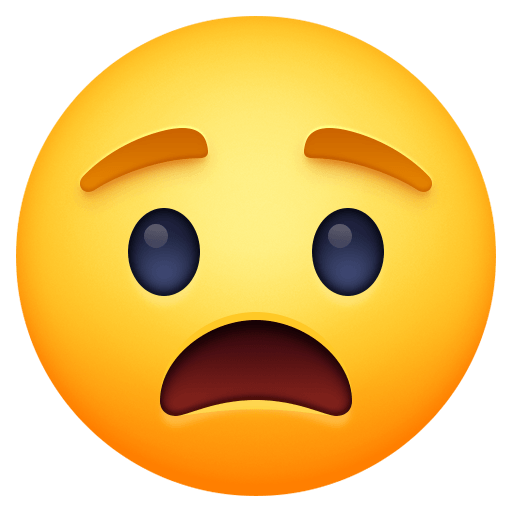 Upload drawings Anguished Face emoticon by Facebook on a translucent background in PNG