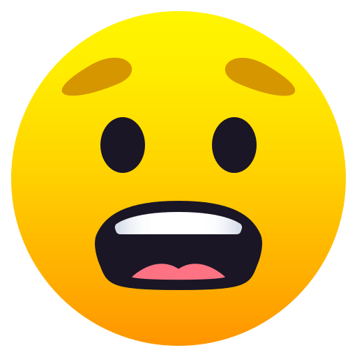 Copy a picture Anguished Face emoji by JoyPixels on a translucent background in PNG