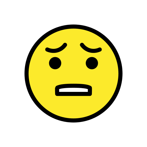 Copy pictures Anguished Face emoticon by HfG Schwäbisch Gmünd on a clean background in PNG