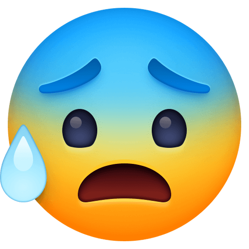 Save figures Anxious face with sweat emoji-emoticon by Facebook on a translucent background in PNG