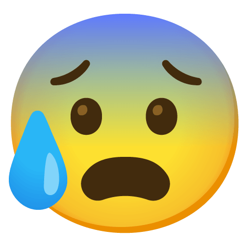 Download a figure Fearful sweat symbol of emotion created by Google оn a transparent background in png