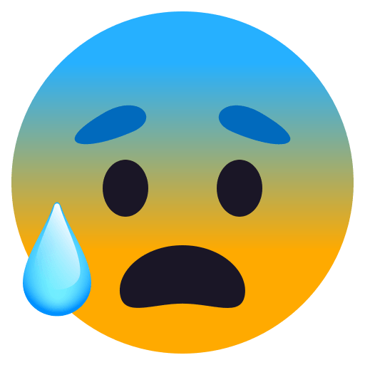 Upload a pic Worried with sweat emotion by JoyPixels no background in png