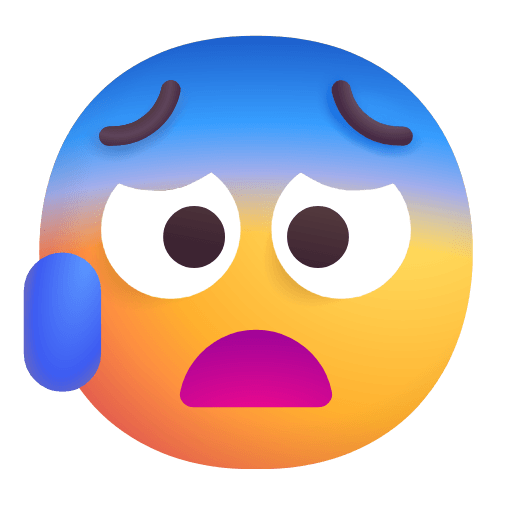 Save image Anxious sweat emoji emoji-emoticon of the Microsoft set without a background in png