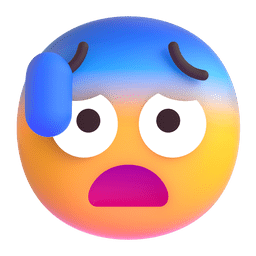 Copy a picture Worried face with sweat symbol by Microsoft Teams for PC and Android on a clean background in PNG