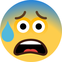 Upload a drawing Fearful sweat emoji-emoticon by the Skype on a translucent background in PNG