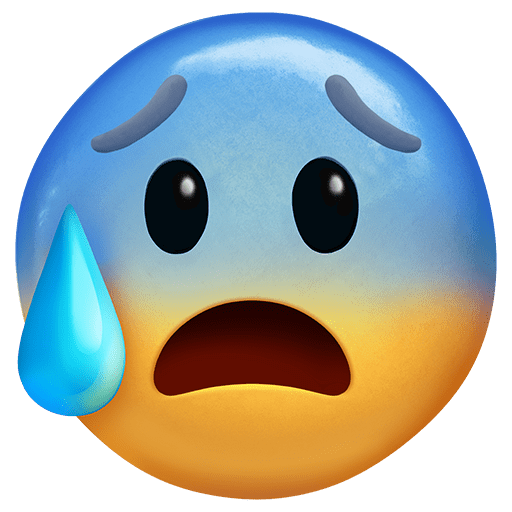 Download a picture Worried with sweat smiley by Twitter without a background in png