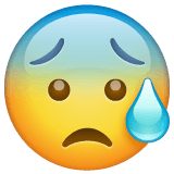 Copy a pic Anxious face with sweat emoji-emoticon by WhatsApp for Android and PC оn a transparent background in png