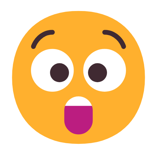 Copy photos Flabbergasted Face symbol of emotion by Microsoft 11 оn a transparent background in PNG