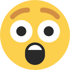 Download a photo Gasping Face emoticon by the Skype on a colorless background in PNG