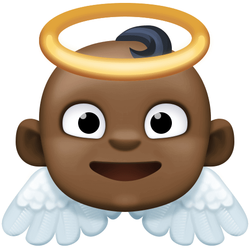 Save drawings Dark-skinned Putto emotion by Facebook without a background in PNG