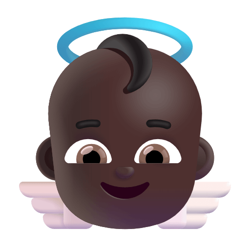 Upload photos Dark-skinned Cherub emoticon of the Microsoft set on a translucent background in png