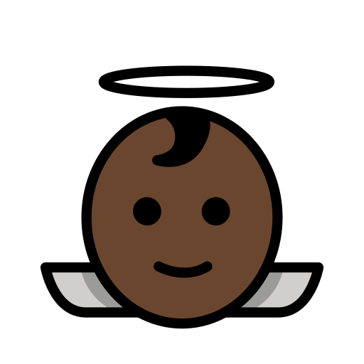 Upload pics Dark-skinned Baby Angel emoji-emoticon by HfG Schwäbisch Gmünd on a clean background in PNG