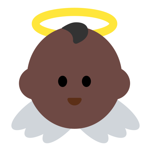 Save a figure Dark-skinned Baby Angel smiley-emoji by Toss Face 토스페이스 оn a transparent background in png