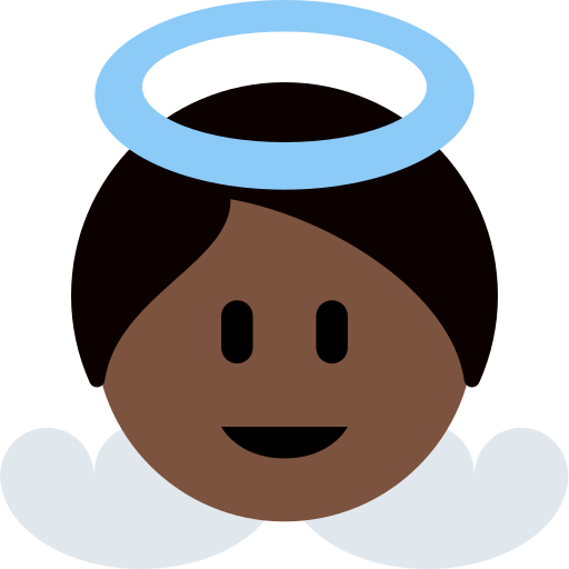 Upload figures Dark-skinned Cupid emoticon on Twitter / X for PC no background in PNG