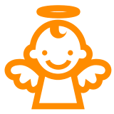 Download a pic Angel emoji by Japanese Docomo mobile on a translucent background in PNG