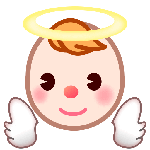 Copy a figure Fair-skinned Cherub emoticon by Emojidex on a colorless background in PNG