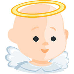 Save pictures Light-skinned Cherub smiley by Facebook's Messenger platform no background in PNG