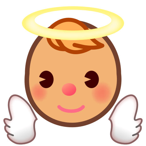 Copy image Medium-skinned Angel smiley-emoji by Emojidex without a background in png