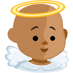 Download drawings Medium-skinned Putto symbol by Facebook's Messenger platform on a clean background in PNG