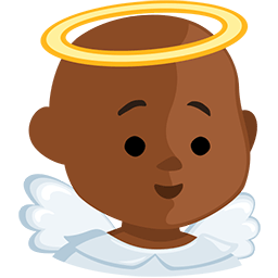 Download a pic Medium-dark-skinned Angel emotion by Facebook's Messenger platform оn a transparent background in png