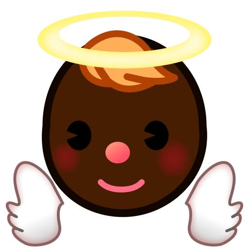 Download a picture Dark-skinned Angel symbol of emotion by Emojidex on a colorless background in png