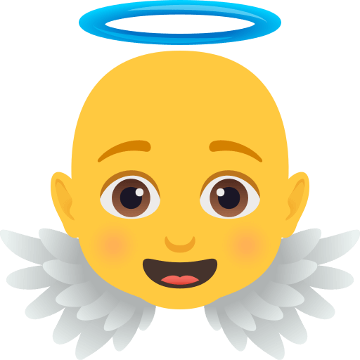 Save a figure Cherub symbol of emotion by JoyPixels no background in png