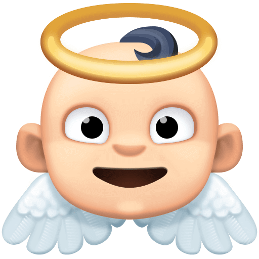 Download pics Light-skinned Baby Angel symbol by Facebook without a background in png