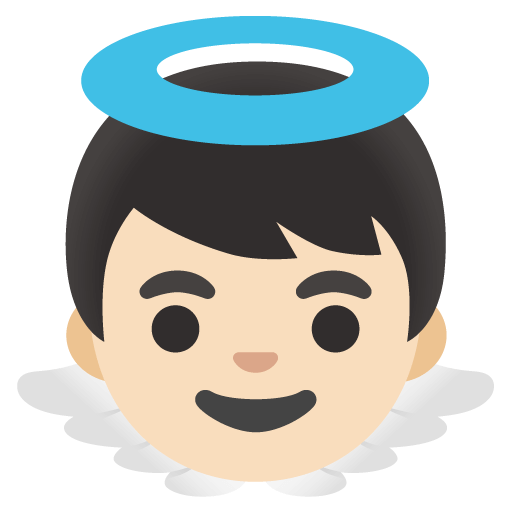 Copy a picture Fair-skinned Baby Angel symbol of emotion created by Google оn a transparent background in PNG