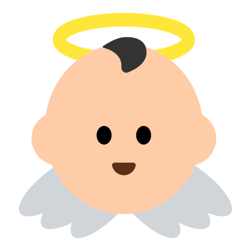 Copy pictures Fair-skinned Putto emoticon by Toss Face 토스페이스 no background in png