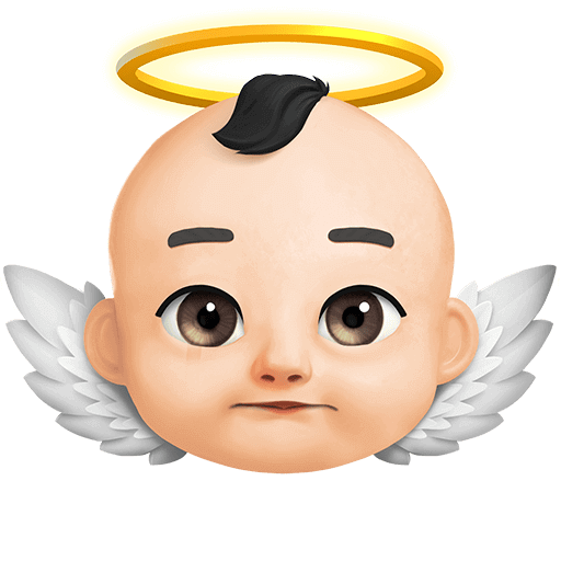 Save figures Fair-skinned Baby Angel symbol by Twitter on a translucent background in PNG