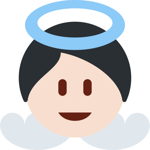 Download a figure Light-skinned Cherub smiley-emoji on Twitter / X for PC without a background in png