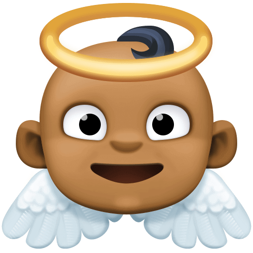 Copy pictures Dark-medium-skinned Putto symbol of emotion by Facebook without a background in PNG