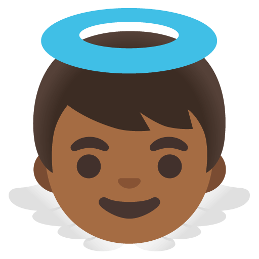 Upload image Medium-dark-skinned Baby Angel smiley-emoji created by Google on a clean background in PNG
