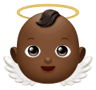 Save a photo Dark-medium-skinned Cherub emoticon by Huawei  no background in png