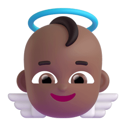 Copy figures Dark-medium-skinned Baby Angel emoji-smiley by Microsoft Teams for PC and Android without a background in png