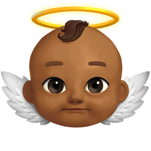 Upload pictures Medium-dark-skinned Cherub emotion by Twitter оn a transparent background in PNG