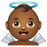 Save a pic Medium-dark-skinned Angel smiley by WhatsApp for Android and PC on a translucent background in png