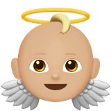 Save image Medium-light-skinned Cherub smiley from Apple iOS without a background in PNG