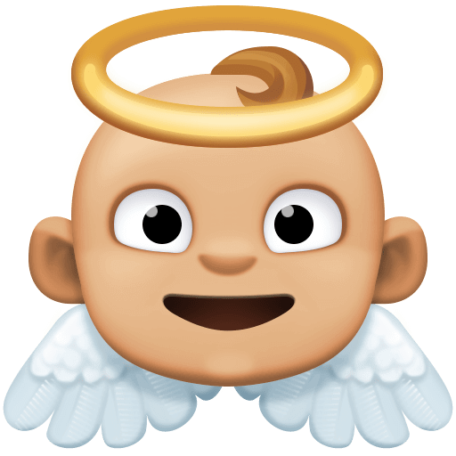 Upload a figure Medium-light-skinned Baby Angel emoji by Facebook оn a transparent background in png