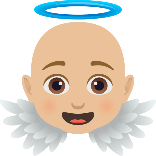 Save a drawing Light-medium-skinned Cherub symbol of emotion by JoyPixels no background in PNG