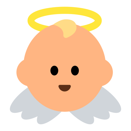 Save a pic Light-medium-skinned Angel emoji-smiley by Toss Face 토스페이스 оn a transparent background in PNG