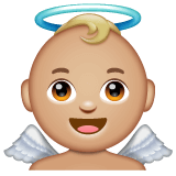 Copy a drawing Medium-light-skinned Baby Angel symbol by WhatsApp for Android and PC no background in PNG