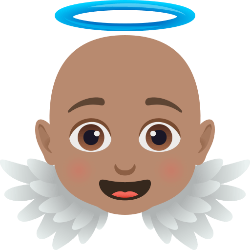Download figures Medium-skinned Cherub emoji-smiley by JoyPixels without a background in PNG