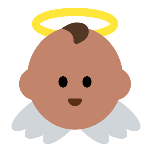 Save figures Medium-skinned Putto emoji-smiley by Toss Face 토스페이스 no background in png