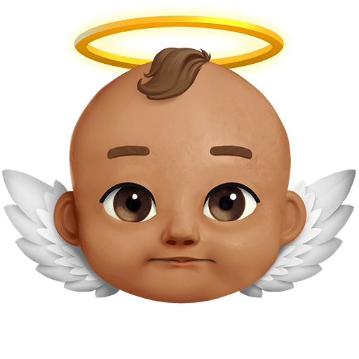 Download pics Medium-skinned Cherub smiley-emoji by Twitter without a background in PNG