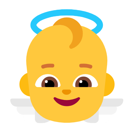 Copy drawings Baby Angel emoticon by Microsoft 11 no background in PNG
