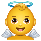 Upload a photo Cherub emoji-smiley by WhatsApp for Android and PC on a colorless background in PNG