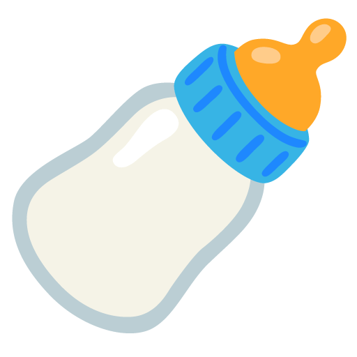 Download image Baby bottle with nipple emoticon created by Google no background in PNG